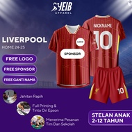 CUSTOM FOOTBALL JERSEY WITH CHILDREN'S NAME LIVERP00L HOME 2024 UCL LEAGUE FULL PRINTING FREE DESIGN