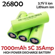 26800 High capacity Li ion 3.7V Lithium 7000mAh Rechargeable Battery 35A High Drain torch flash ligh