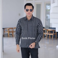 LURIK HITAM ABU KEMEJA LURIK PEDAN LENGAN PANJANG FULL FURING LURIK PRIA MEWAH LURIK PRIA SERAGAM LU