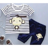 Monkey Cartoon 2 Pcs Set Summer Clothing+Pants