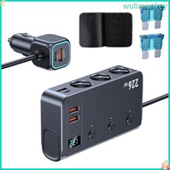 WU 9 In 1 226W Car Power Adapter 3 Sockets 6 USB Fast Charging For Multiple Devices