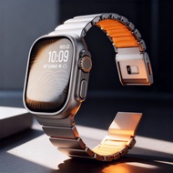 Titanium Metal Band For IWatch Ultra 3 Series 11 10 9 8 7 SE Silicone Magnetic Bracelet Straps For i
