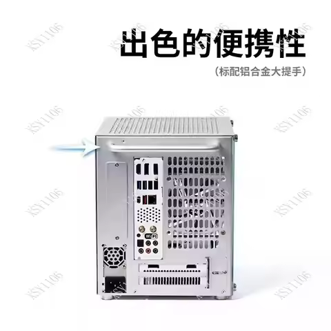 U25 11L ITX PC Case Portable Handheld Mini Air-Cooled Transparent Side View for Mini Computers