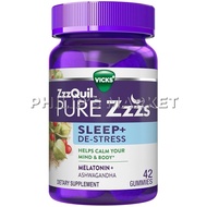 ZzzQuil Pure Zzzs Sleep+De Stress Melatonin Sleep Aid Gummies with Ashwagandha for Stress Support 42