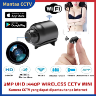 3MP Spy Cam Infrared Kamera Pengintai Mini Hidden Camera Cctv Kecil Tersembunyi Spycam IP Camera CCTV MINI Tersembunyi Tanpa Kabel Indoor HD 1440P WIRELESS CCTV WIFI SPY CAMERA MINI Panoramic Night Vision