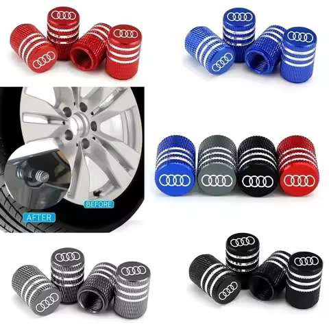 4Pcs Car Wheel Rim Valve Caps for Audi Sline S3 S4 S5 S2 S1 RS4 RS5 Q3 Q5 Q7 TT A4 A6L A8 A1 A5 A9 T