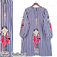 Shanaya Batik Tunik Ballon Karikatur Batik Kerja Lucu Unik