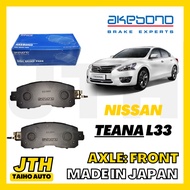 TAIHOAUTO AKEBONO Front Brake Pad Nissan Teana L33 Brake Pad Nissan Teana Brek Pad Depan Made In Jap