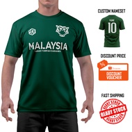 [READY STOCK] Malaysia ''Harimau Malaya" Jersey Green/White - Jersi Roundneck