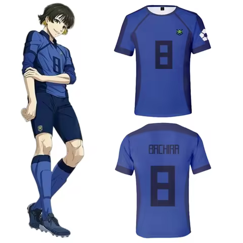 Anime Bachira Shirt Cosplay Costumes #8 Football Jersey Bachira Meguru Soccer Training T-Shirt 3D Pr