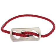 กำไลข้อมือหนังและเงิน 925 สีแดงของ Hermes รุ่น 0093 สภาพเยี่ยม [มือสอง] HERMES