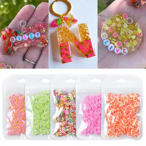 Resin Filler Kawaii Fruit Cartoon Slices Polymer Hot Clay Slime Epoxy Silicone Mold Fillings Scrapbo