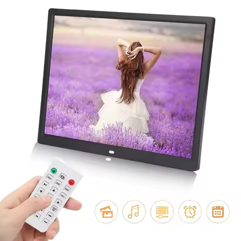 15in HD Digital Photo Frame 1024x768 Resolution Support MP3/MP4/Image Playback