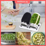 Seed Sprouting Jar Kit with 2 Wide Mouth Mason Jars Bean Sprouts Growing Kit with Stainless Steel Sc