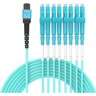 3M MPO/MTP to 8 x LC (4 Duplex) 8 strands Breakout Cable,QSFP 40GBase-SR4, OM4 Fanout Fiber Optic Ca