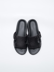 DANDY COSMO |รองเท้าแตะ Sandal หนังแท้ สีน้ำตาลเข้ม พื้นหนา น้ำหนักเบา  ดีไซน์สวยหรู รุ่น Vernon [ N