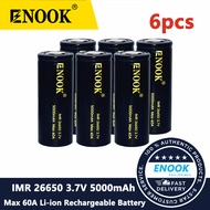 ENOOK Rechargeable Battery 26650 5000mAh 3.7V Li-ion Discharger 60A Flat 100% Original Legit Lithium