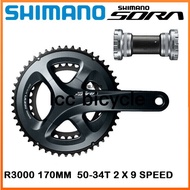 【SHIMANO】 FC-R3000 Crankset 2*9 Speed 50-34T 170mm SORA R3000 crankset