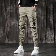 Classy American Retro Khaki Cargo Pants Men's Trendy Slim Fit Tapered Casual Pants Spring and Autumn Jogger Pants Sports Pants