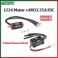 NEEBRC AM32 25A Brushless ESC 1224 4000KV 5000KV Outunner Brushless Motor 1.5mm Shaft For 1/24 RC Mi