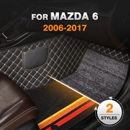 RHD Car Floor Mats For Mazda 6 2006 2007 2008 2009 2010 2011 2012 2013 2014 2015 2016 2017 Auto Foot Pads Interior Accessories