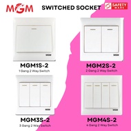 MGM Wall Mounting Switches Socket - 1 Gang 2 Way (1S-2) / 2 Gang 2 Way (2S-2) / 3 Gang 2 Way (3S-2) 
