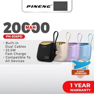 [NEW] Pineng PN-836PD Built-In Cable 22.5W 20000MAH Fast Charging Portable Powerbank PN836