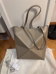 Loewe Puzzle medium leather Tote Bag sand color