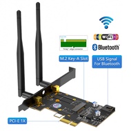 JMT M.2 NGFF A+E Key To PCI-E X1 2.4GHz / 5GHz Dual Band Adapter Card 5.4 Bluetooth-compatible For A