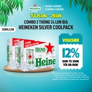 Combo 2 Thùng 24 lon bia Heineken Silver Coolpack 250ml/lon