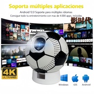Projektor Bola Sepak Pintar Profesional dengan Wifi dan Bluetooth, Projektor Pintar Mudah Alih 1080P