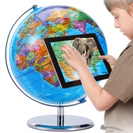 Metal Globe Globe for Junior High School Students Decorative Globe Lighting Globe AR Teaching Globe