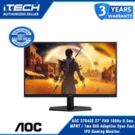 AOC 27G42E 27" FHD 180Hz 0.5ms MPRT / 1ms GtG Adaptive Sync Fast IPS Gaming Monitor