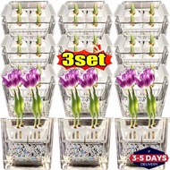 [3-5 DAYS DELIVERY]1/2/3Pcs Tulip Hydroponic Kit Clear Acrylic Root Monitor Sturdy Square Basin 4 Ho