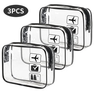 Cosmetic Pouch 3 Pcs Clear Toiletries Bags Carry On Airport Airline Compliant Bag Toiletry Bag Conve