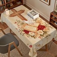 Church Altar Tablecloth Holy Week Christian Catholic Cross Pattern Tablecloth