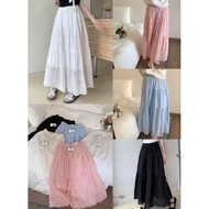 KATUN IMP 86601 (REAL PIC) Pastel Cotton Crochet Maxi Skirt COTTON MAXI SKIRT/ CROCHET MAXI SKIRT/ C