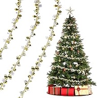 HADDIY Gold Crystal Bead Garland for Christmas Tree,19.7 Feet Iridescent Sparkly Acrylic Beads Garla