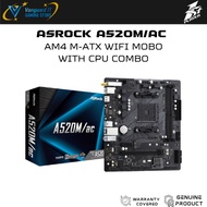 [ Asrock A520M/AC AM4 M-ATX WIFI ] Motherboard + AMD Processor Combo