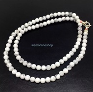 สร้อยคอหินแท้ หินฮาวไลท์ Howlite ขนาด 6 มม. ความยาว 45 ซม. by siamonlineshop