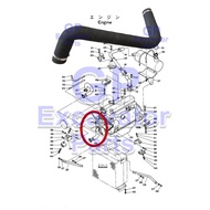 UH063 / UH045-7 Hydraulic Excavator Engine Water Radiator Tank Bottom Hose (2015114)