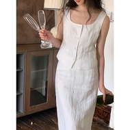 Nice People กึ่งกระโปรง เสื้อกั๊ก ตุ๊กตา ปกเสื้อ เสื้อ ทันสมัย ชุดสําหรับหญิงสาว ฤดูใบไม้ผลิ 2024 คอ