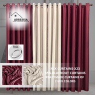 X23 - READYMADE CURTAIN 85% BLACKOUT LANGSIR MIX COLOUR KAIN TEBAL (Free Eyelet / Free Ring )