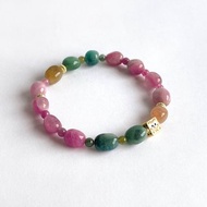 寶石系 是誰住在深海的大鳳梨裡? 冰淇淋碧璽925純銀16手圍手鍊