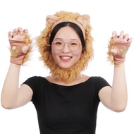 KIN Lion Ears Headband and Tail Costume Kit for Kids and Adults Brown Lion Headband Paws And Tail Li