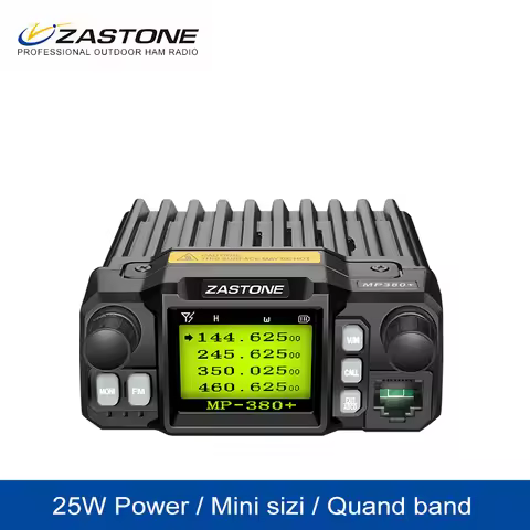ZASTONE Car Walkie Talkie HM Mp380+ CB Two Way radio UHF VHF Mobile Radio 25W Quad Display Dual Band