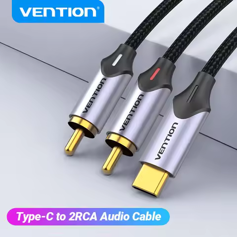 Vention USB C to RCA Audio Cable Type C to 2 RCA Cable for Speaker Amplifier Huawei Xiaomi Laptop 1m
