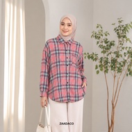 ZAADA&CO: PASTEL FLANNEL SHIRT LONG SLEEVE SOFT COTTON MATERIAL FOR WOMAN FASHION U6356