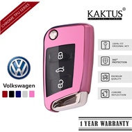 KAKTUS Volkswagen Sarung Kunci Kereta Car Key Cover Remote Casing Case Golf 7 MK7 Tiguan MK2 Passat 