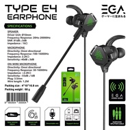 ขายดีมาก️หูฟังเกมมิ่ง️ EGA TYPE E4 / E5 IN EAR Earphone Gaming หูฟังอินเอียร์ พกพาสะดวก ของแท้